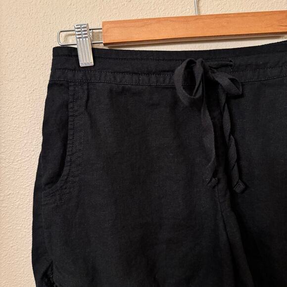 Caslon Women’s Black Linen Blend Shorts - Size Small - Elastic Waist & Pockets - Picture 3 of 11